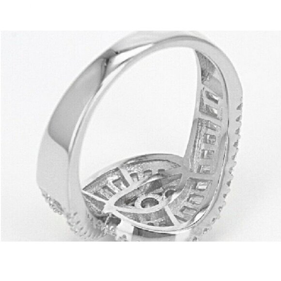 Cubic Zirconia Ring Rhodium Over Sterling Silver - Bella Luce - Size 6 - Picture 3 of 5